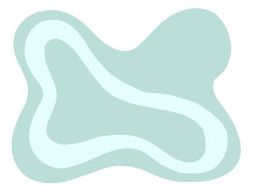 Pastel red green blob organic doodle hand drawing shape and form illustration background art element