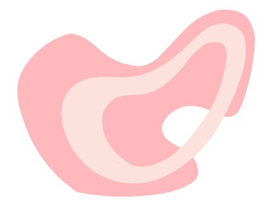 Pastel red green blob organic doodle hand drawing shape and form illustration background art element