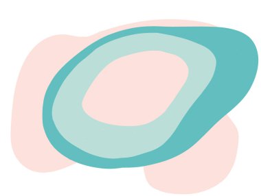 Pastel red green blob organic doodle hand drawing shape and form illustration background art element