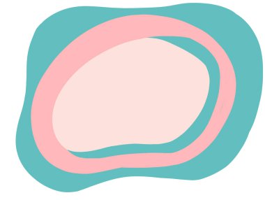 Pastel red green blob organic doodle hand drawing shape and form illustration background art element