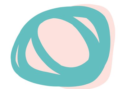 Pastel red green blob organic doodle hand drawing shape and form illustration background art element