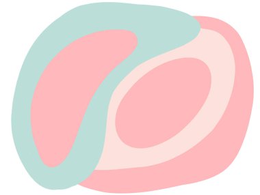 Pastel red green blob organic doodle hand drawing shape and form illustration background art element