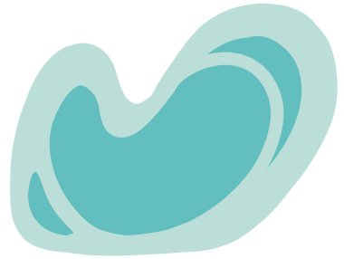 Pastel red green blob organic doodle hand drawing shape and form illustration background art element