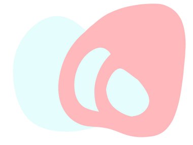 Pastel red green blob organic doodle hand drawing shape and form illustration background art element