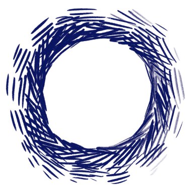 Japanese style doodle pattern decoration drawing blue and gold color hand sketch style illustration art element