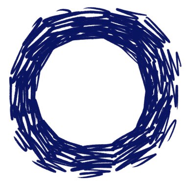 Japanese style doodle pattern decoration drawing blue and gold color hand sketch style illustration art element