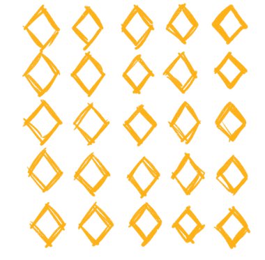 Japanese style doodle pattern decoration drawing blue and gold color hand sketch style illustration art element