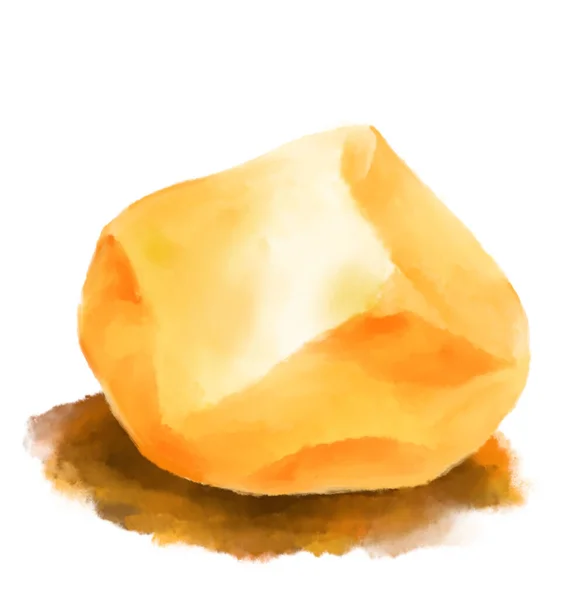 黄色黄油水彩画乳白色产品插图艺术 — 图库照片