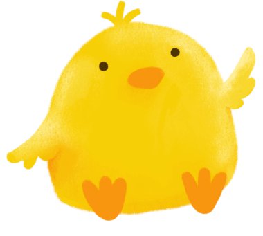 Küçük bebek sarı şişman ördek tebeşiri çizgi film karakteri çizim sanatı