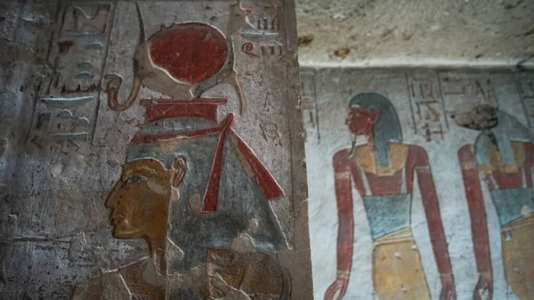 Vale Dos Reis Luxor Egito Túmulo Tausert Setnakht Pintura Heiroglyphic — Fotografia de Stock