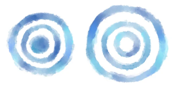 円旋回同心円状のサイクル水彩イラスト要素水滴効果アート — ストック写真