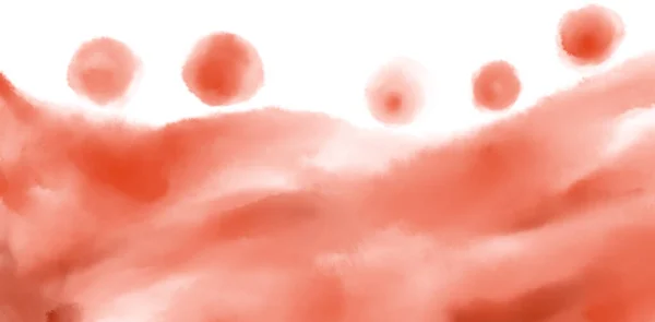 赤オレンジ水彩画バナーイラスト背景 — ストック写真