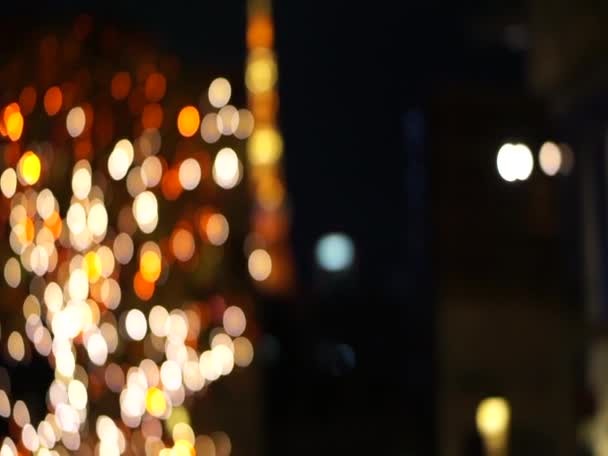 Tokyo Japan Dec 2017 Blur Shot Christmas Night Illumination Tree — стокове відео