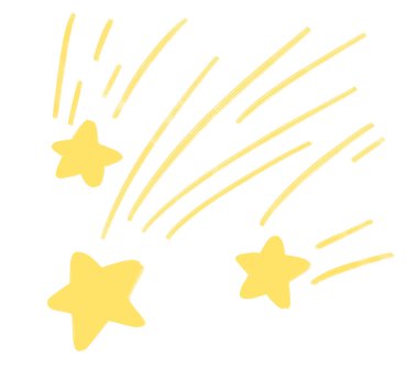 Yıldız karalaması serbest çizim çizimi gece parlayan gökyüzünün soyut bir elementi.