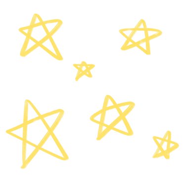 Yıldız karalaması serbest çizim çizimi gece parlayan gökyüzünün soyut bir elementi.