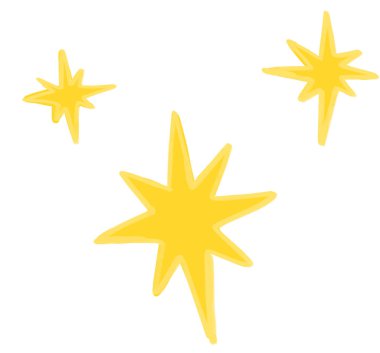 Yıldız karalaması serbest çizim çizimi gece parlayan gökyüzünün soyut bir elementi.