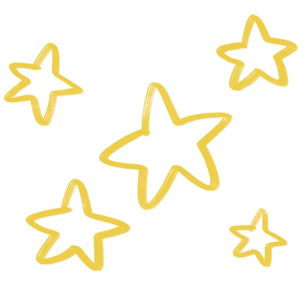 Gwiazda Doodle Freehand Szkic Rysunek Kształt Forma Abstrct Element Nocnego — Zdjęcie stockowe