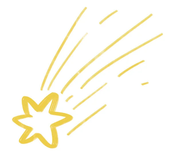 Gwiazda Doodle Freehand Szkic Rysunek Kształt Forma Abstrct Element Nocnego — Zdjęcie stockowe