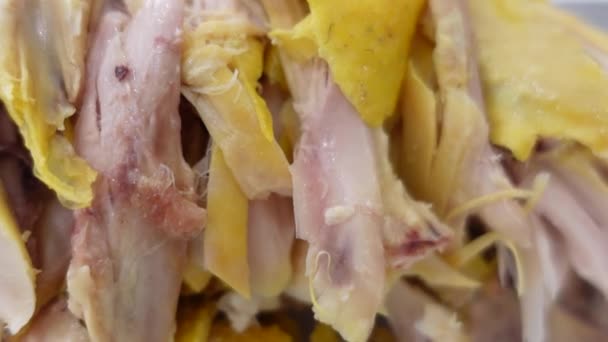 Stile Cinese Triturato Pollo Tirato Carne Marinata Essiccata Con Salsa — Video Stock