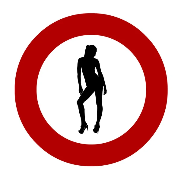 Дорожный знак с женщиной — стоковое фото