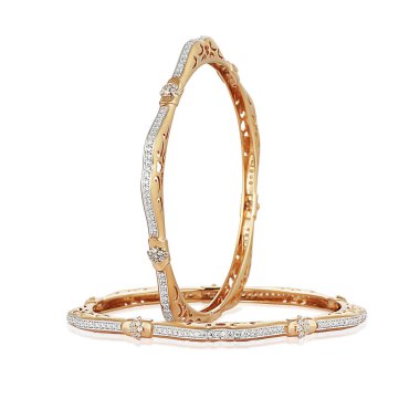 Beyaz arka planda izole Rose Gold Mücevherleri. Değerli Rose Gold yüzüğü. Mücevher Fotoğrafı 