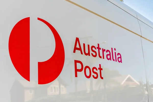 Sydney Australia 2022 Camioneta Australia Post Blanca Con Logo Reflejo — Foto de Stock
