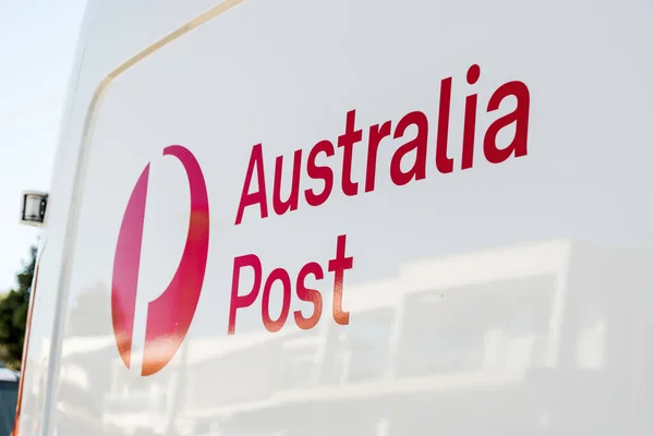 Sydney Austrália 2022 Austrália Post Van Caminhão Branco Com Logotipo — Fotografia de Stock