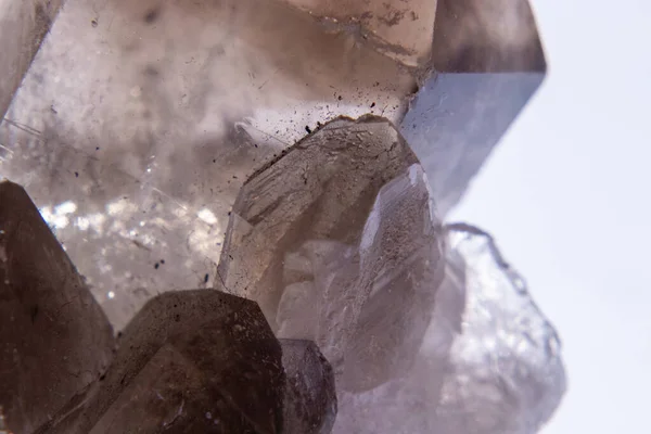 Nahaufnahme von Black Smoke Quartz Kristall Clustern — Stockfoto