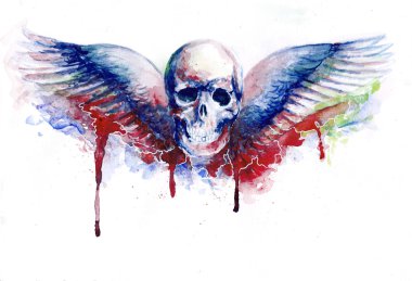 Kafatası kanatları amblemi ile