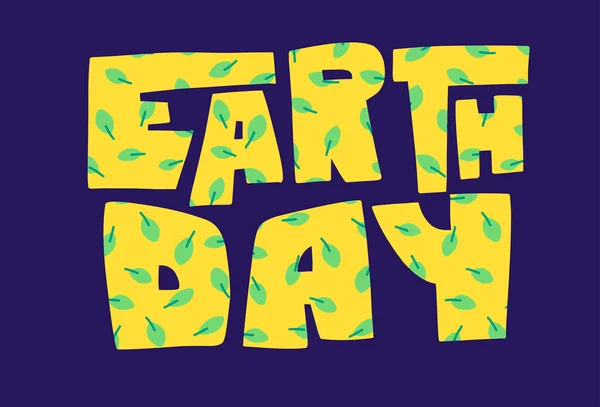Letras do dia da Terra, desenho ilustrativo. Cartas tipografia cartaz. — Fotografia de Stock