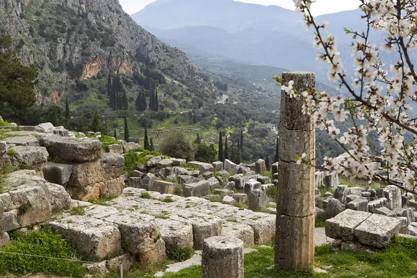 El Templo de Apolo en Delfos Grecia — Foto de Stock