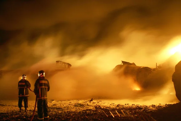 Огонь в Тушине — стоковое фото