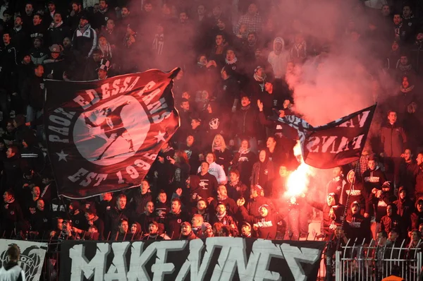 Voetbalwedstrijd tussen paok en Grieks — Stockfoto