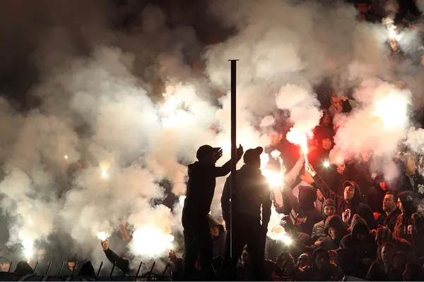 Labdarúgó-mérkőzés paok és panathnaikos között — Stock Fotó