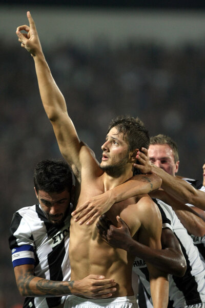 PAOK Thessaloniki against Rapid Vienna football match