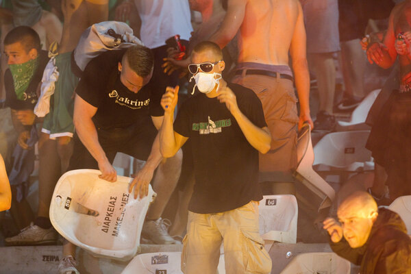 ПАОК Салоники против беспорядков на футбольном матче в Вене
