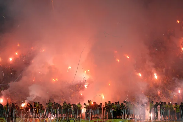 Football match between Aris and Boca Juniors — Stock Photo, Image