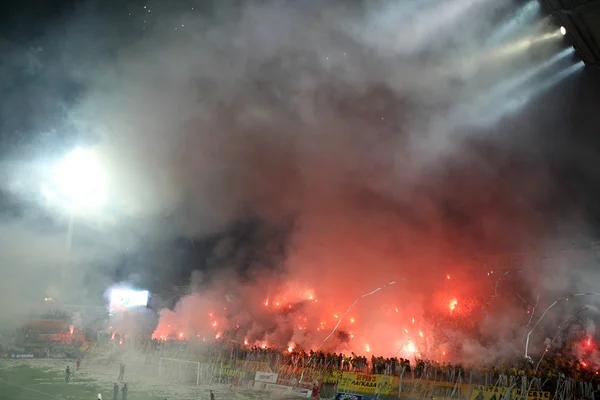 Football match between Aris and Boca Juniors — Stock Photo, Image