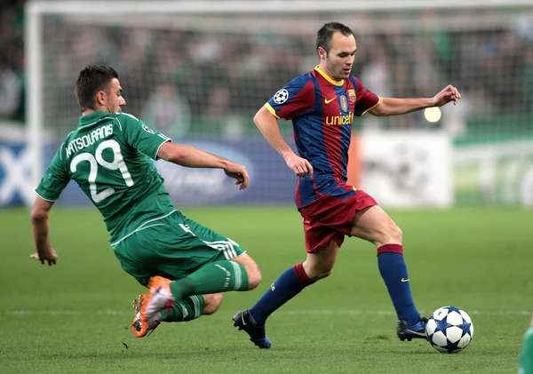 UEFA Şampiyonlar Ligi Grup aşamasında maç panathinaikos rakip barcelona — Stok fotoğraf