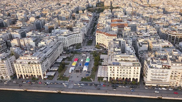 Aerial panoramic view of Thessaloniki shortly before sunset, Gre — Stock Photo, Image