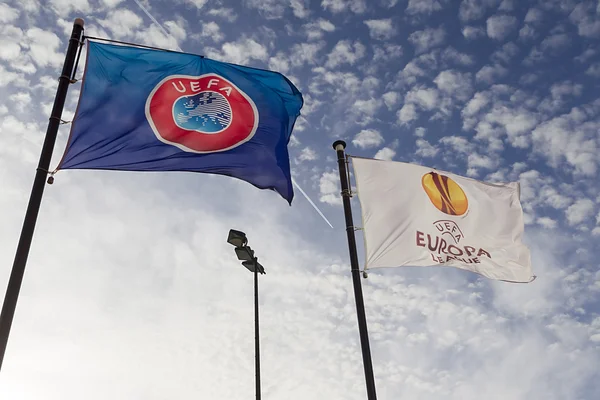 Banderas del AFAS Stadion Uefa Europa League — Foto de Stock
