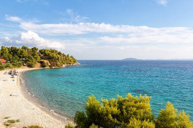 koviou Beach Halkidikya, Yunanistan havadan görünümü