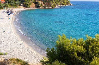 koviou Beach Halkidikya, Yunanistan havadan görünümü