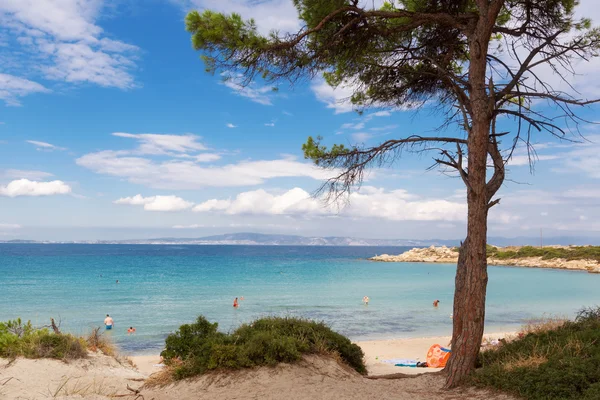 Vourvourou pláž na poloostrově Chalkidiki, Řecko — Stock fotografie