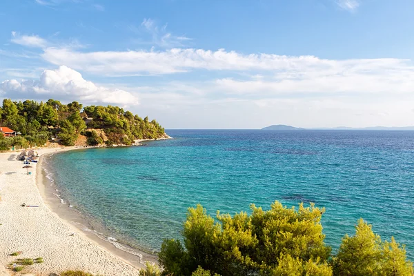 Widok na koviou plaży w miejscowości Półwysep Chalcydycki, Grecja — Zdjęcie stockowe