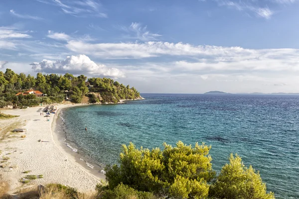 Vista aérea da praia de Koviou em Halkidiki, Grécia — Fotografia de Stock