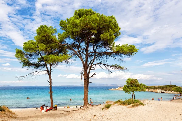 Plaży Vourvourou w miejscowości Półwysep Chalcydycki, Grecja — Zdjęcie stockowe