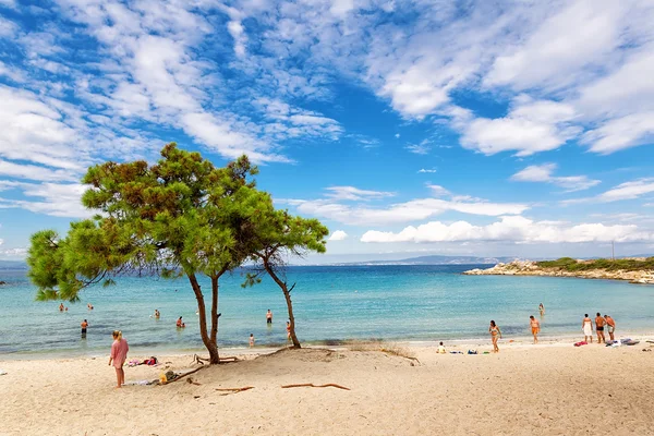 Vourvourou pláž na poloostrově Chalkidiki, Řecko — Stock fotografie