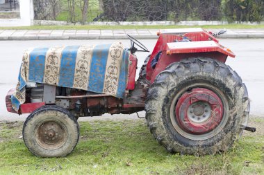 çiftçiler ile onların Traktörler tarafından protesto 