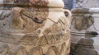 Ancient jars in Knossos Palace, Greece clipart
